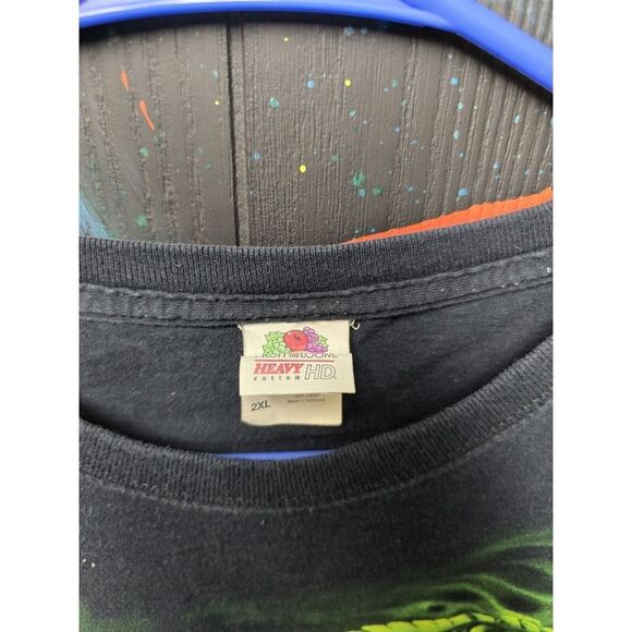 Vintage Tee Shirt 2X Goth Skull Snake Skeleton Glow‎ in the Dark T-Shirt Black - Picture 5 of 6